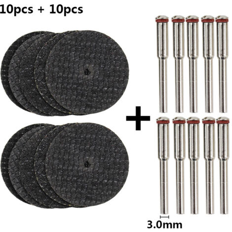 10+10PCS 32mm Mini Disque Diamant à Tronçonner, Disques de Coupe pour Dremel, HSS en Résine Lame Scie Circulaire avec 10 Mandrins SC pour Couper Bois, Métal, Plastique, Pierre