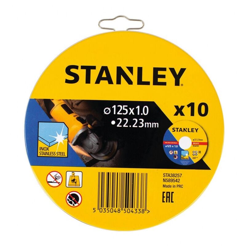 Stanley - Set de 10 disques de coupe inox STA38257-XJ (ø 125 mm)