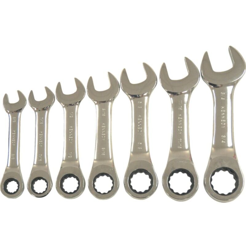 Kennedy-Pro 3/8-3/4 AF Ratchet Combination Spanner Set 7 Piece