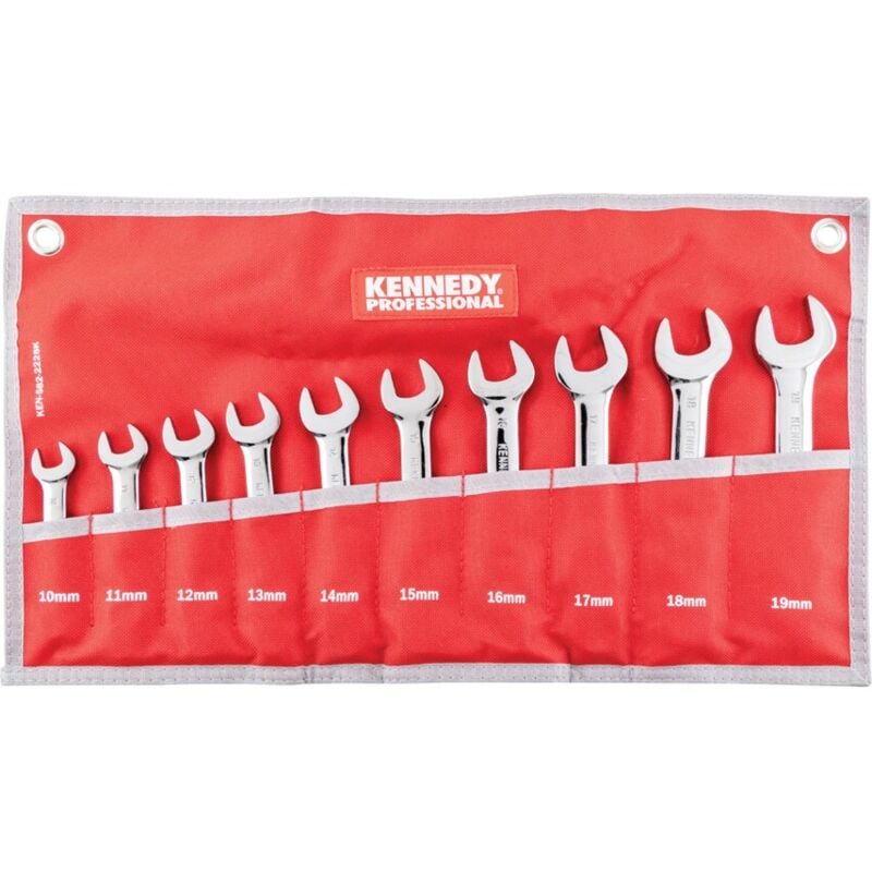 Metric Combination Spanner Set, 10 - 19MM, Set of 10 - Kennedy-pro