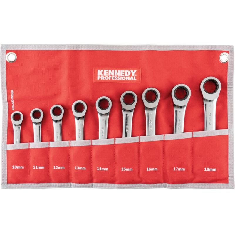 Metric Combination Spanner Set, 10 - 19MM, Set of 9 - Kennedy-pro
