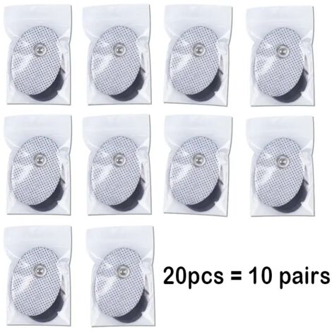 10/20 électrodes TENS auto-adhésives pour stimulateur musculaire EMS, appareil de massage électrique numérique 02943-AquaForge
