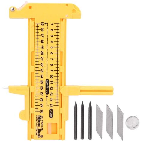 10-300mm Haute Qualité Jaune PVC Plastique Compas Réglable Cercle Cutter Outil De Coupe