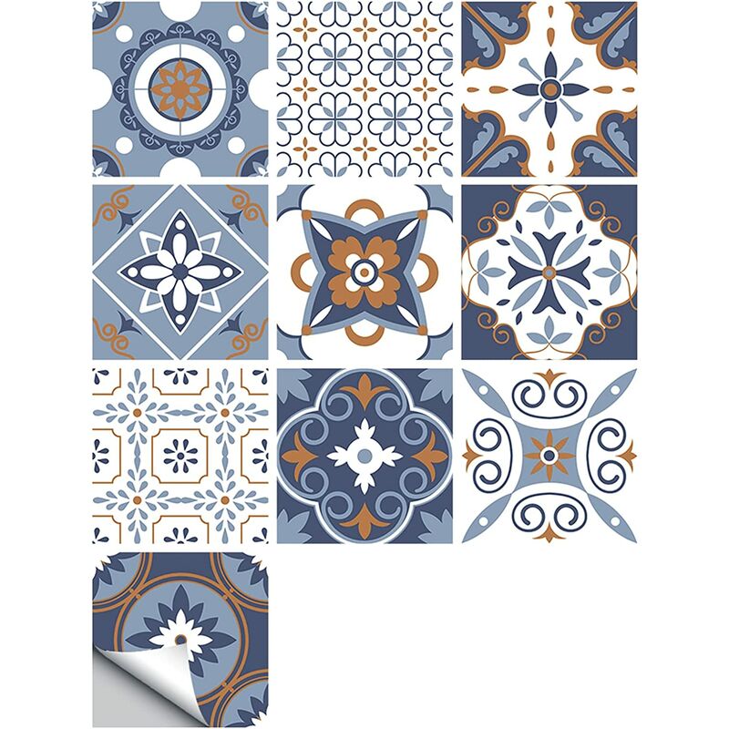 

10 3D Impermeable Simulación Azulejos Pegatinas de pared Autoadhesivo Pared Flor Mural Decoración de pared Cocina comedor Baño Dormitorio al aire