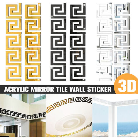 MINKUROW Specchio da parete autoadesivo da 2 mm, antideflagrante, quadrato,  adesivo flessibile, decorazione per specchio in