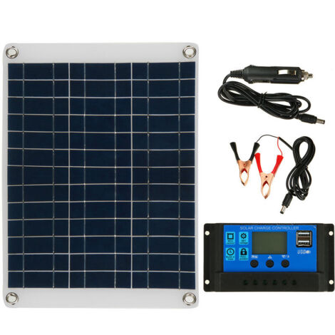 10-80A Solarmodul-Set mit 12V LCD-Batterieladegerät und 100A-Regler