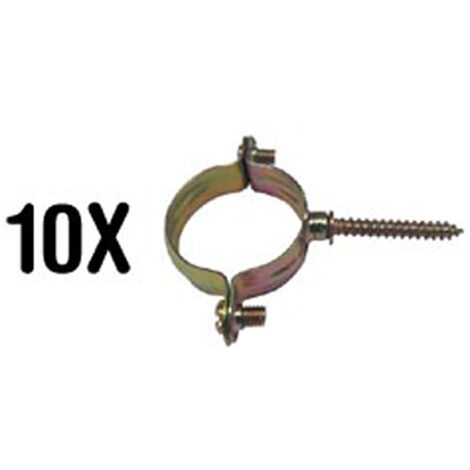 10 abrazaderas con tirafondo  22mm
