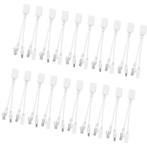 10 Adaptateurs Injecteur Séparateur Câble POE RJ45 pour Caméra IP Alimentation 12V CC