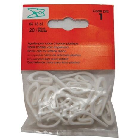10 Agrafe Escargot Plastique Blanc Sc - Vynex