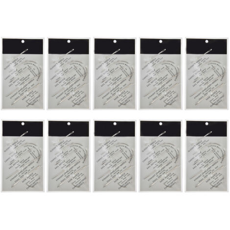 10 Aiguilles à Coudre en Acier Carbone Multi-Tailles pour Travaux sur Cuir et Tapis