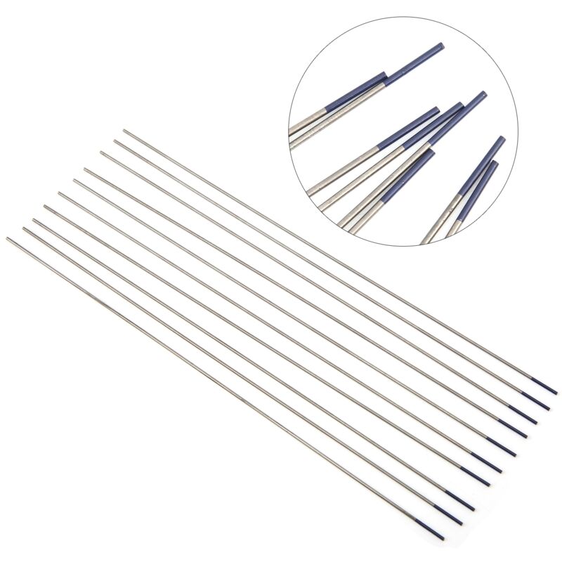 10 aiguilles d'arc d'électrode d'yttrium - tungstène pour souder l'aluminium mince, bleu 1mm, wy20