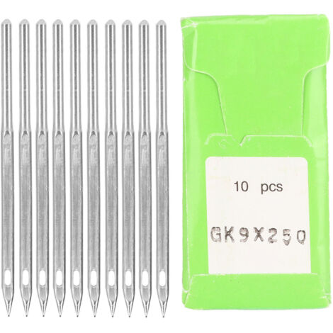 10 aiguilles pour machine à coudre GK9, en acier durable sans bavure, idéales pour la broderie, longueur 5cm (lot de 10)