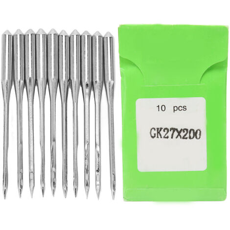 10 aiguilles pour machine à coudre universelles en acier robuste, assorties pour série GK27 (GK27x200)