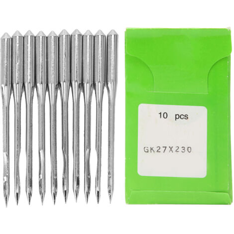 10 aiguilles universelles pour machine à coudre GK27, acier robuste, assortiment de pointes standard pour travaux intensifs