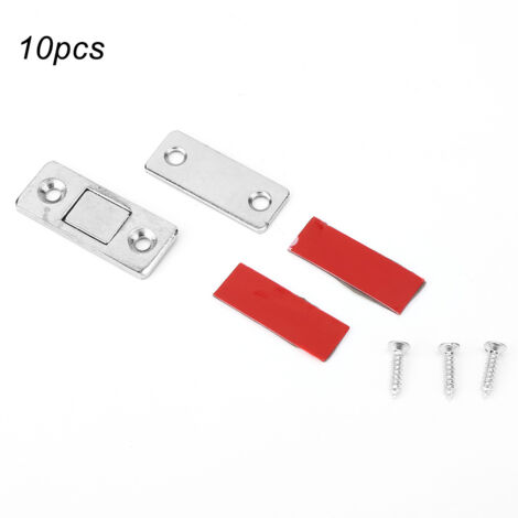 10 Aimants de Porte en Acier Inoxydable pour Armoire et Porte Coulissante, Fermeture Magnétique