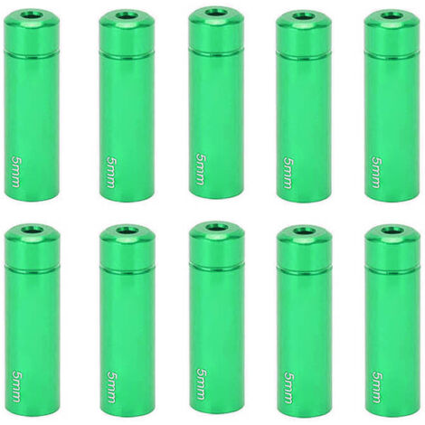 10 Aluminium-Kabelkappen (5 mm) für Rennrad- und Mountainbike-Bremszüge – Grün