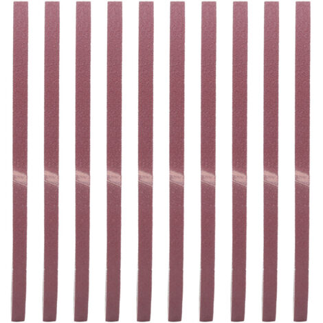10 Aluminiumoxid-Schleifbänder, 533 x 9 mm, Körnung 100, für Bandschleifer