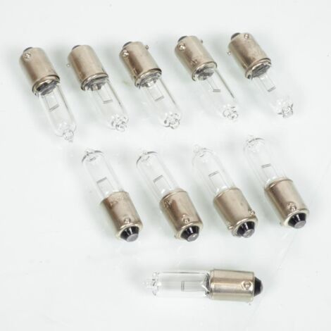 10 Ampoule BAY9s mini long 12V 21W lampe de clignotant blanche