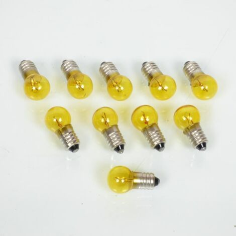 10 Ampoule jaune 12V 6W à visser culot E10 lampe à vis pour