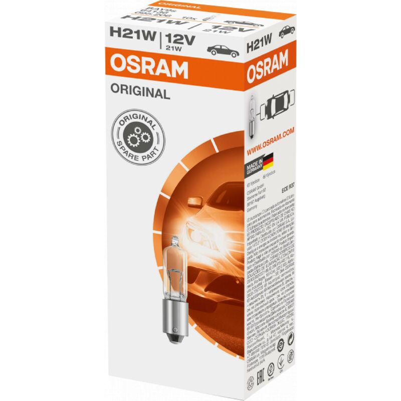 Osram - 10 Ampoules 12V H21W Original 64136 BAY9S