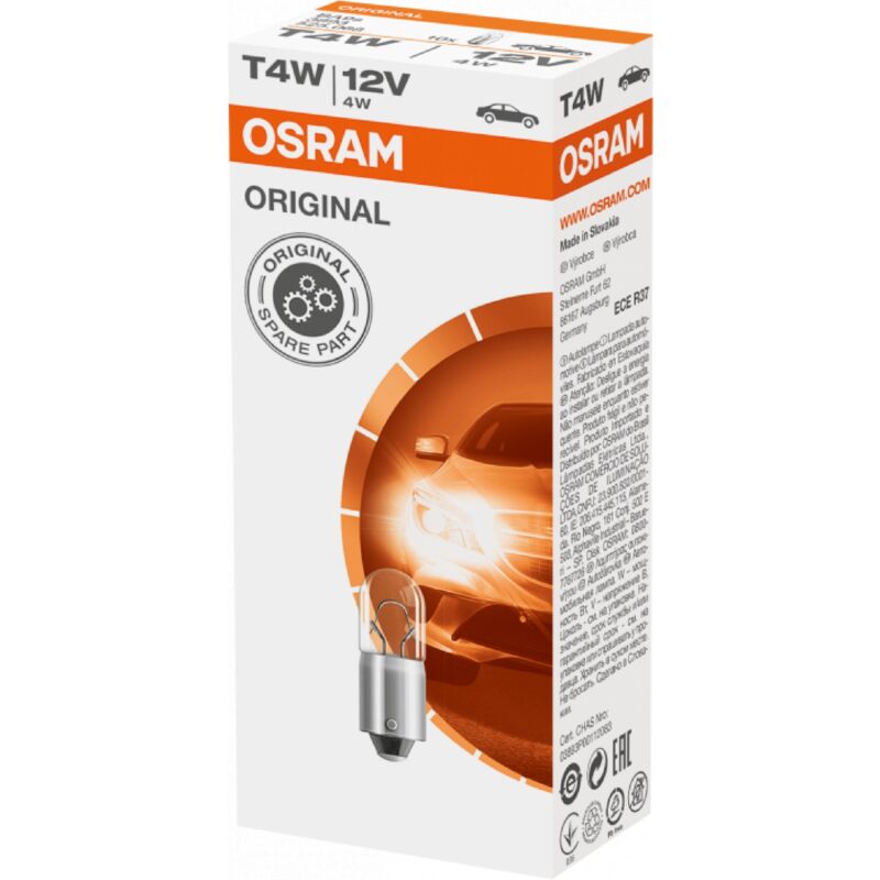 10 Ampoules 12V T4W Original -carton- -3893-