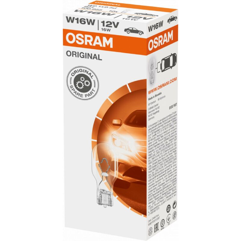 Osram - 10 Ampoules 12V W16W 16W W2.1x9.5d Original 921