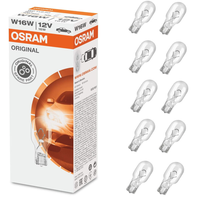 Boite 10 ampoules W16W 12V ampoule intérieur clignotant feu stop Osram 921