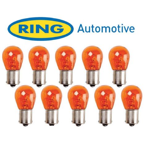 10 Ampoules BAu15S - 12V - 21W - Eclairage Orange - plots decales - Clignotants
