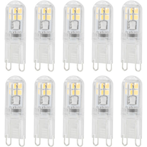 10 Ampoules G9 LED 1.4W pour Lustre, Applique Murale - Pièces de Rechange Éclairage Maison
