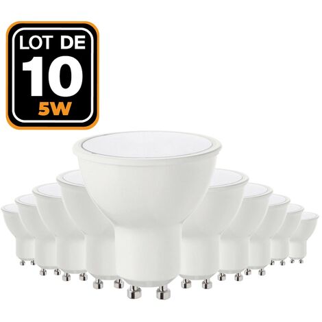 EUROPALAMP 10 Ampoules GU10 5W eq. 40W Blanc Naturel 4500k Haute Luminosité