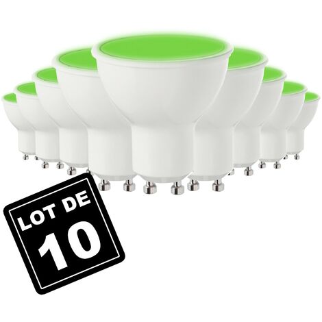 10 Ampoules GU10 5W VERTE