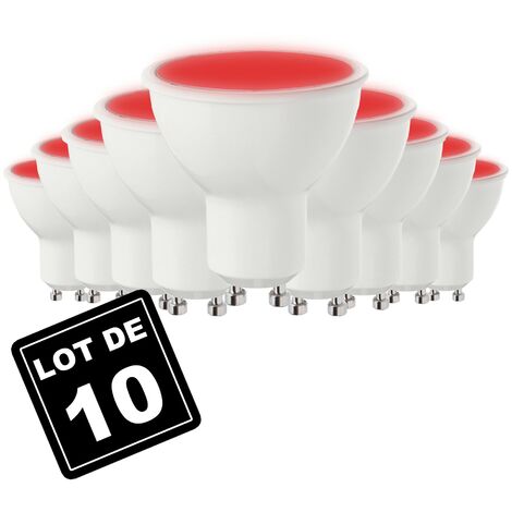 EUROPALAMP 10 Ampoules GU10 7W ROUGE