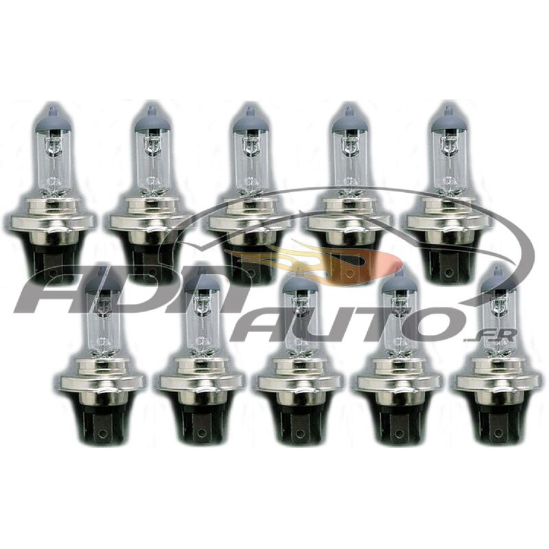 10 Ampoules H4 - 12V 5560W 3300K - P43T - - Blanc