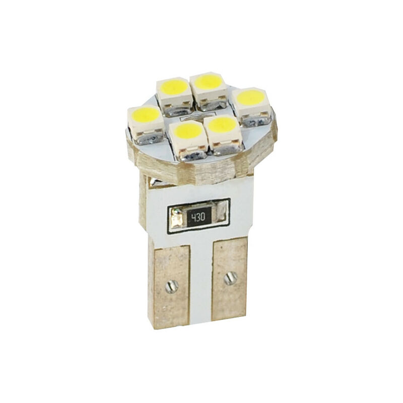 10 ampoules led blanc T10 W5W 6xSMD3528 12V 0.48W