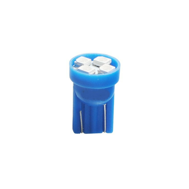 10 ampoules led bleu T10 W5W 4xSMD3528 12V 0.32W