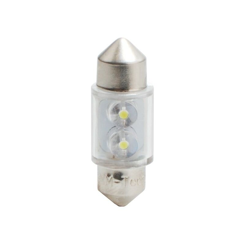10 ampoules led C5W 31mm 12V 2x led 3mm blanc