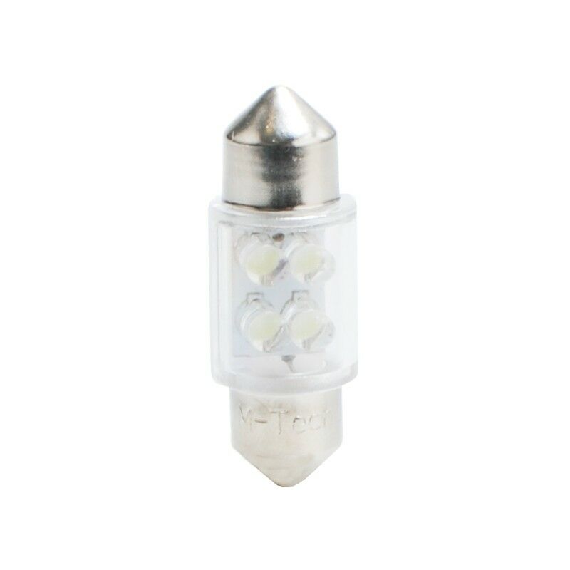 10 ampoules led C5W 31mm 12V 4x led 3mm blanc