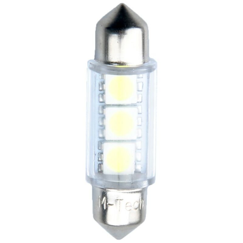 10 ampoules led C5W 36mm 12V 3x SMD5050 blanc