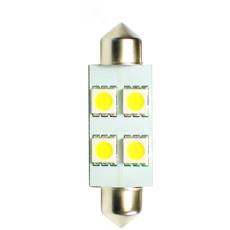 10 ampoules led C5W 41mm 12V 4x SMD5050 blanc