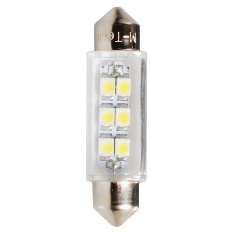 10 ampoules led C5W 41mm 12V 6x SMD3528 blanc