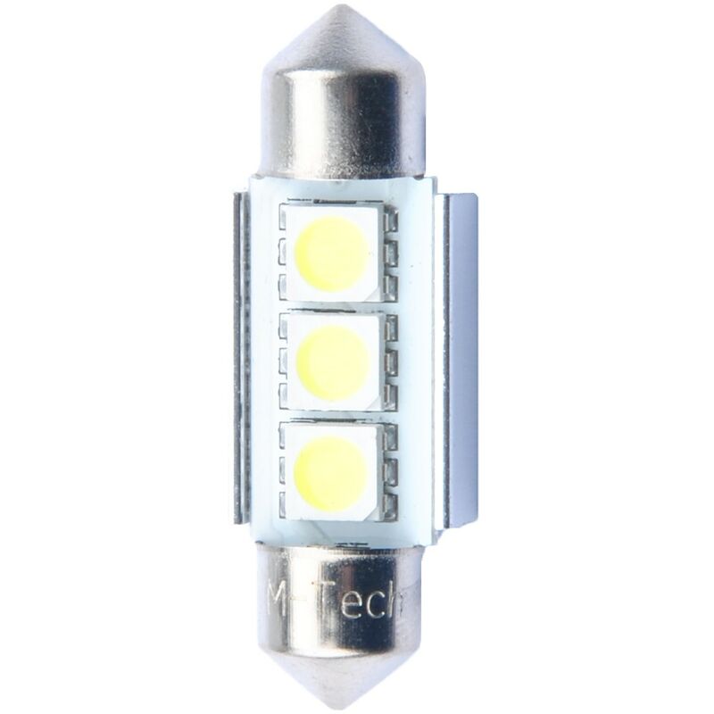 10 ampoules led C5W canbus 36mm 12V 3x SMD5050 blanc