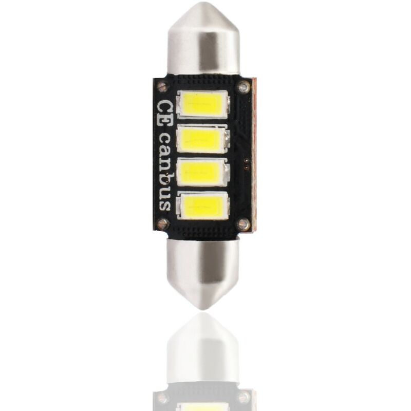 10 ampoules led C5W canbus 36mm 12V 4x SMD5730 blanc