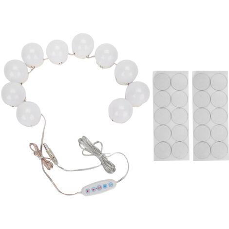 10 ampoules LED colorées pour miroir de maquillage, fêtes et mariages