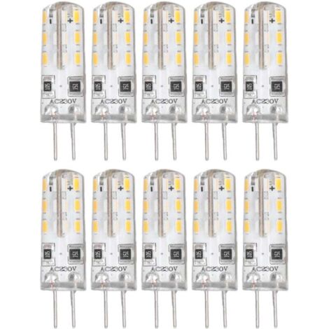 10 Ampoules LED G4 1.5W Blanc Chaud 3000K 110LM AC220V Base Bi-Broche Silicone Éclairage Paysage