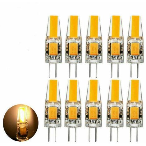 10 ampoules LED G4, 6 W, lumière blanc chaud, dimmables, boîtier COB, culot à broches, 12 V CA/CC-AquaForge