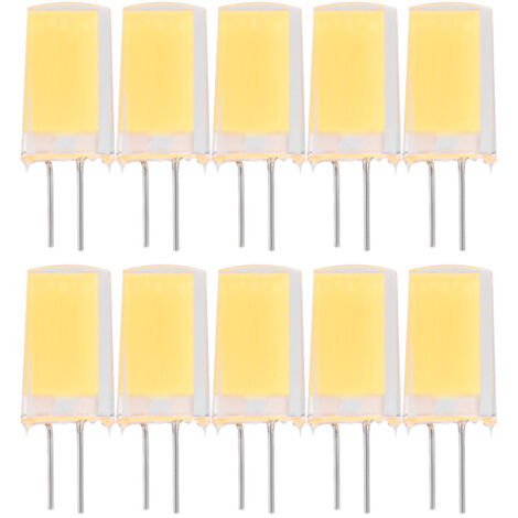 10 ampoules LED G4/G8 COB1909 non gradables Luminaires en silicone (blanc chaud G4)