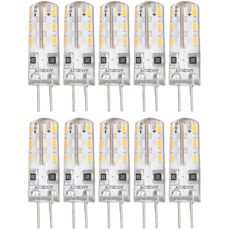 10 Ampoules LED G4 Silicone Warm White 3000K 220V 110LM Pour Paysagisme