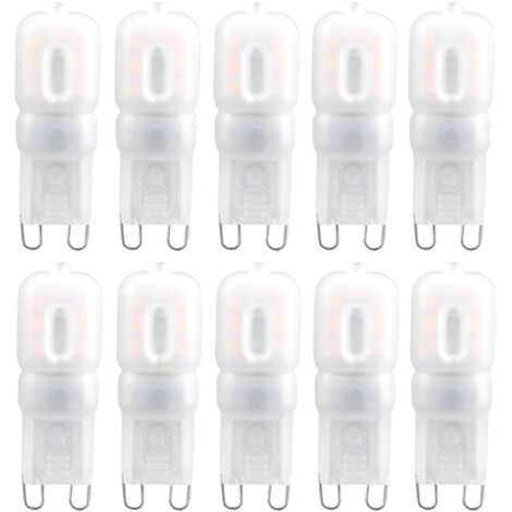 10 ampoules LED G9 1,5 W, 14 ampoules pour plafonnier domestique, blanc chaud (230 V)-AquaForge