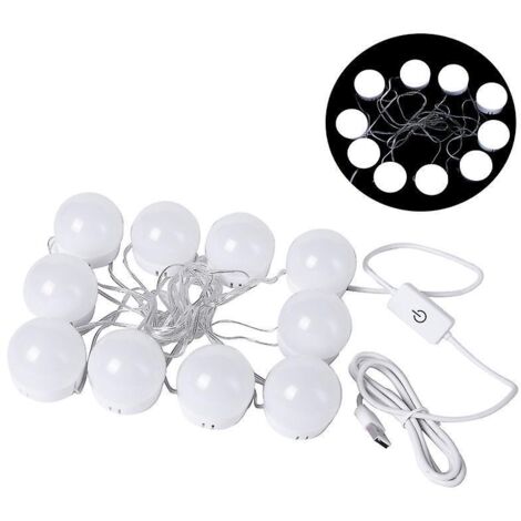 10 Ampoules Led-kit De Lumire Led Pour Miroir De Courtoisie De Hollywood Pour Maquillage, Lampe Pour Miroir Cosmtique, Lampe De Coiffeuse Table, M
