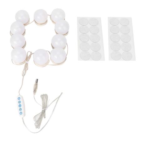10 Ampoules LED USB 5 Températures de Couleur pour Miroir de Maquillage et Vanité